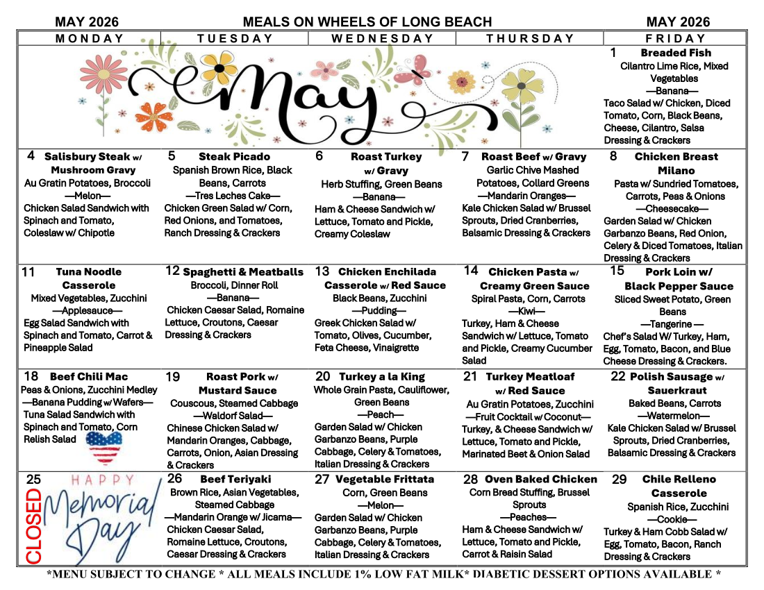 Monthly Menu